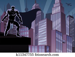 Superhero on Roof Superhero on Roof