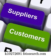 Suppliers And Customers Keys Show Supply Chain Or Distribution Suppliers And Customers Keys Show Supply Chain Or Distribution