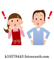 Surprised man and woman