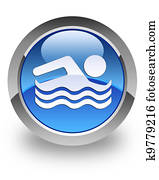 Swimming pool glossy icon Swimming pool glossy icon