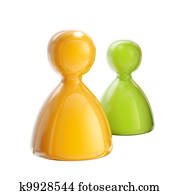 Symbolic human figures isolated