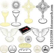 símbolos, de, cristianismo