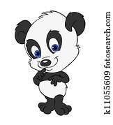 söt, baby, panda