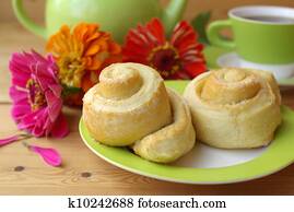 Tea party and buns Tea party and buns