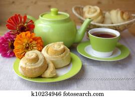 Tea party and buns Tea party and buns