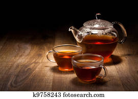 Tea Set on a Wooden Table Tea Set on a Wooden Table
