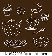 Tea set sketch Tea set sketch