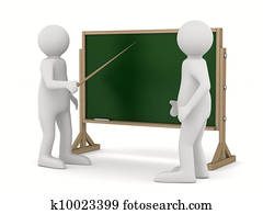 teacher with pointer at blackboard. Isolated 3D image teacher with pointer at blackboard. Isolated 3D image