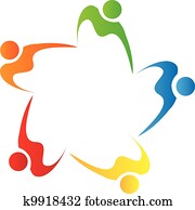 Teamwork diversity people logo