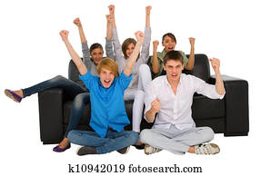 teenagers rejoicing