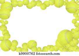 Tennis balls frame, easy to edit Tennis balls frame, easy to edit