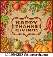 Thanksgiving Retro Card Thanksgiving Retro Card