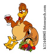 Thanksgiving Turkey, Horn Of Plenty Thanksgiving Turkey, Horn Of Plenty
