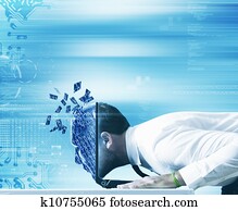 Through the computer Through the computer