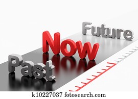 Timeline concept: 3d word Past-Now-Future