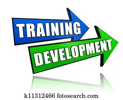 training, entwicklung, in, pfeile