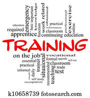 Training Word Cloud Concept in red & black