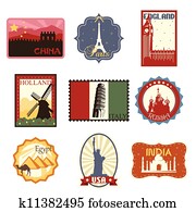 Travel labels or badges