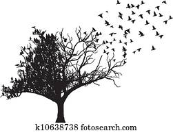 tree bird art vector tree bird art vector