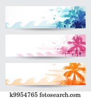 Tropical summer banners Tropical summer banners