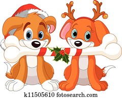 Two Christmas dogs Two Christmas dogs