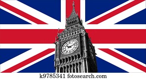 UK British Flag and Big Ben