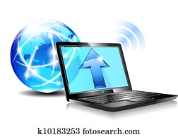 Upload to the internet cloud Icon Upload to the internet cloud Icon