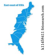 USA east coast map USA east coast map