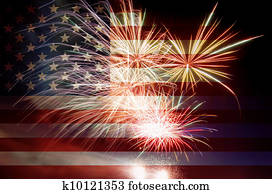 usa markierung, mit, feuerwerk usa markierung, mit, feuerwerk
