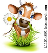 vaca jersey, em, capim