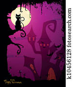 vecteur, halloween, fond