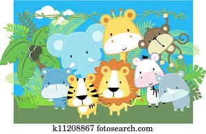 vector baby animals safari vector baby animals safari