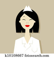Vector cartoon of asian doctor