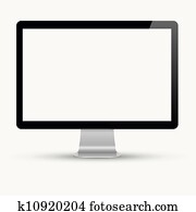 Vector computer display isolated on white Vector computer display isolated on white