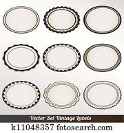 Vector Frame Set ornamental vintage