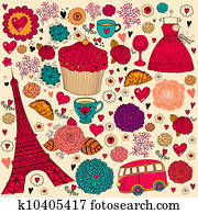 Vector set of Paris symbols Vector set of Paris symbols
