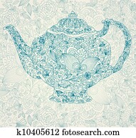 Vector template with teapot Vector template with teapot