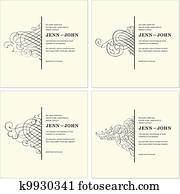 Vector Victorian Ornament Frame Set