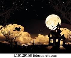 vector., הלוווין, כרטיס