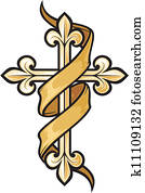 vektor, abbildung, von, kreuz