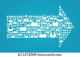 vernetzung, gesellschaft, richtung, blau