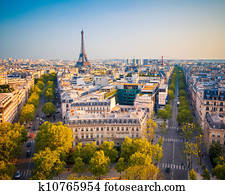 View on Paris at sunset View on Paris at sunset