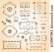 Vintage Flourishes, Frames & Hearts