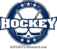 Vintage Hockey Sport Stamp Vintage Hockey Sport Stamp