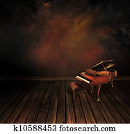 Vintage piano on Art abstract background Vintage piano on Art abstract background