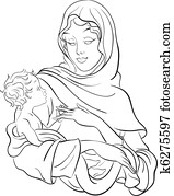 Virgin Mary hold baby Jesus Virgin Mary hold baby Jesus