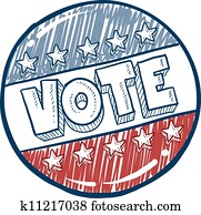 Vote campaign button sketch Vote campaign button sketch