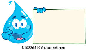 Water Drop Holding A Banner Water Drop Holding A Banner