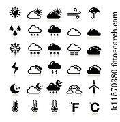 Weather icons set - vector Weather icons set - vector