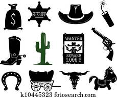 Western icons set Western icons set
